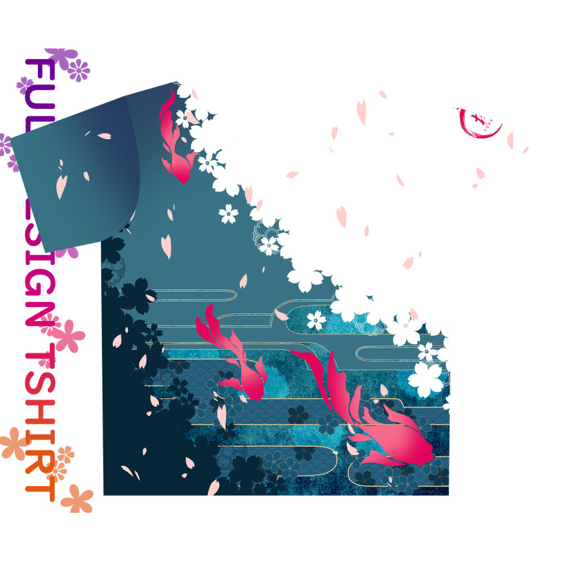FullGraphic Tshirt - Tsubaki D10-A Koi Blue